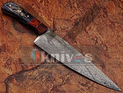 Custom Chef Knife Beautiful Black Exotic Wood Handle Knife