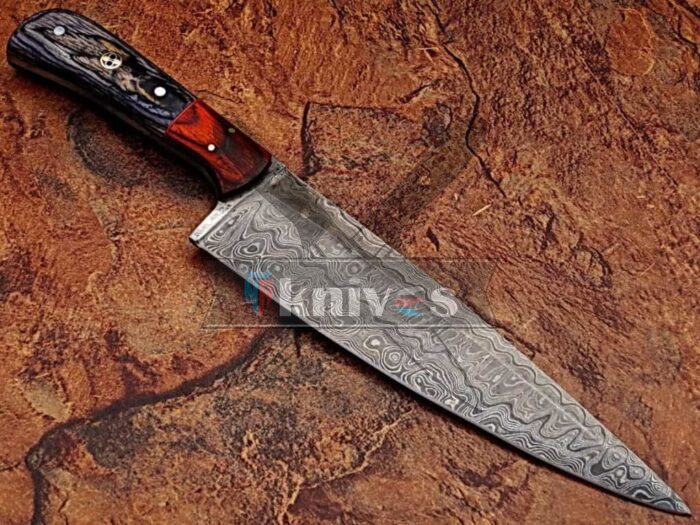 Custom Chef Knife Beautiful Black Exotic Wood Handle Knife