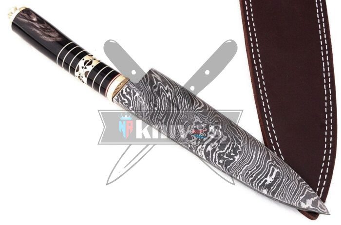 Custom Chef Knife With Buffalo Horn Handle