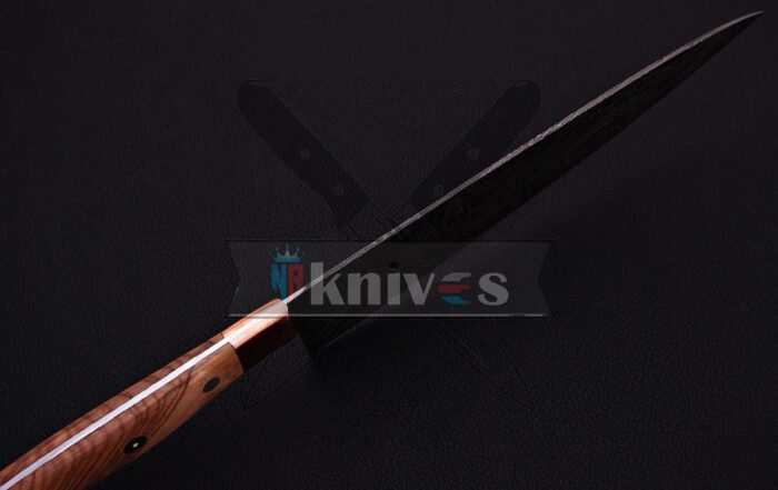 Custom Chef Knife With Olive Wood Handle