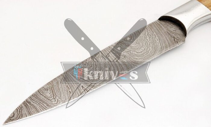 Custom Chef Knife With Olive Wood Handle