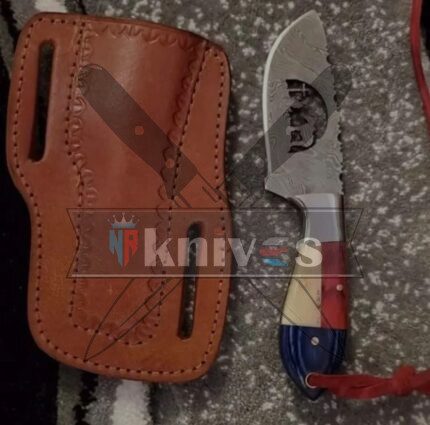 Custom Cowboy Knife With American Flag Handle