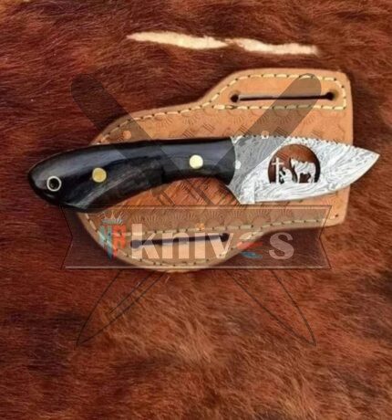 Custom Cowboy Knife With Black Resin Handle