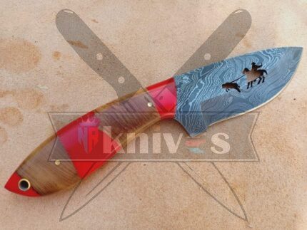 Custom Cowboy Knife With Wood & Resin Handle