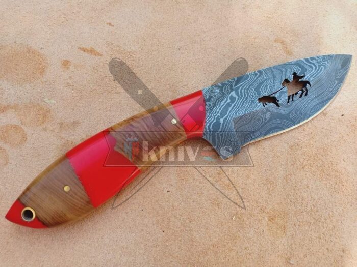 Custom Cowboy Knife With Wood & Resin Handle