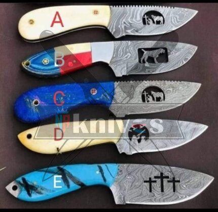 Custom Cowboy Knives Set Camel Bone and Resin Handles