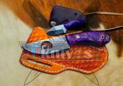 Custom Cowboy Knives With Purple Resin Handle