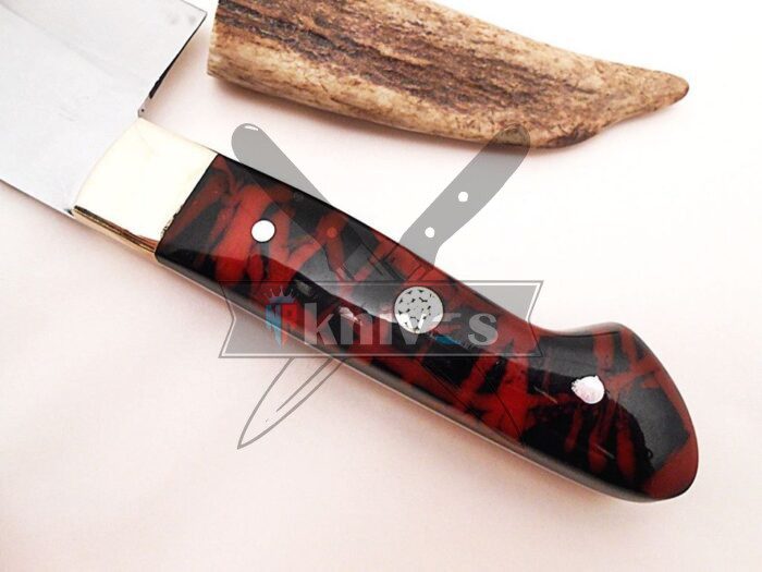 Custom D2 Steel Blade Kitchen Knife With Fiber Glass Resin Handle