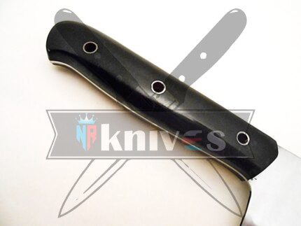 Custom D2 Steel Kitchen Knife With Black Fiber Glass Resin Handle