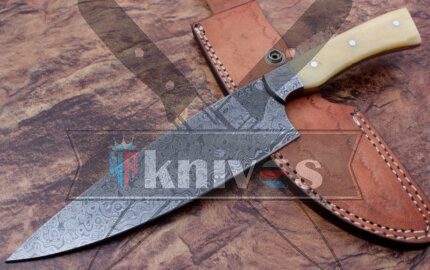 Custom Damascus Steel Blade Kitchen Knife
