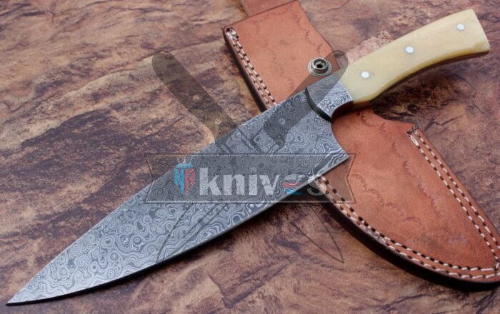 Custom Damascus Steel Blade Kitchen Knife