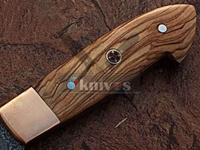 Custom Handmade 12″ inches Damascus Steel Chef Knife Olive Wood Handle