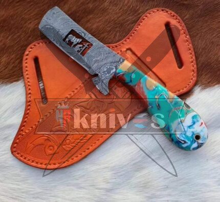 Custom Handmade Bull Cutter Cowboy Knife With Resin Handle