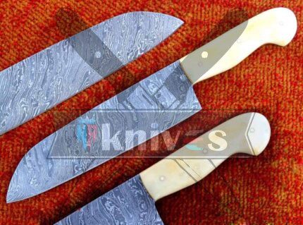 Custom Handmade Chef Kitchen Knife Camel Bone Handle