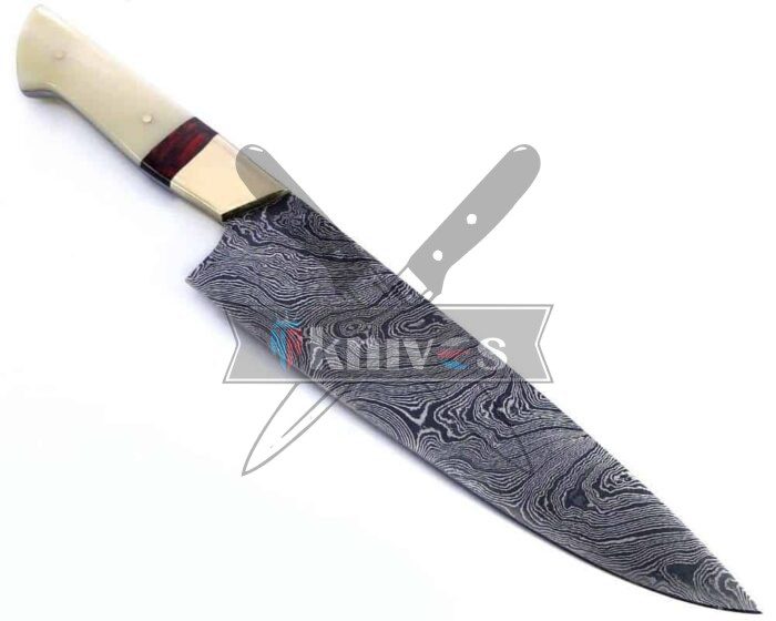 Custom Handmade Chef Kitchen Knife Camel Bone and Rose Wood Handle