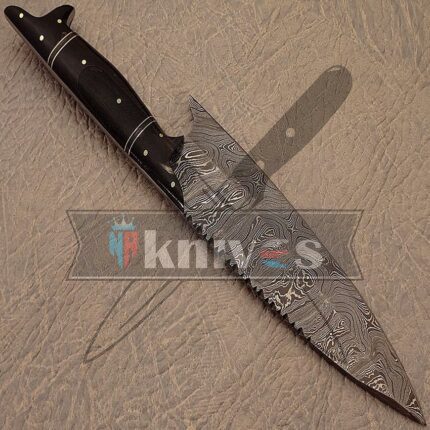 Custom Handmade Chef Kitchen Knife With Buffalo Horn Handle
