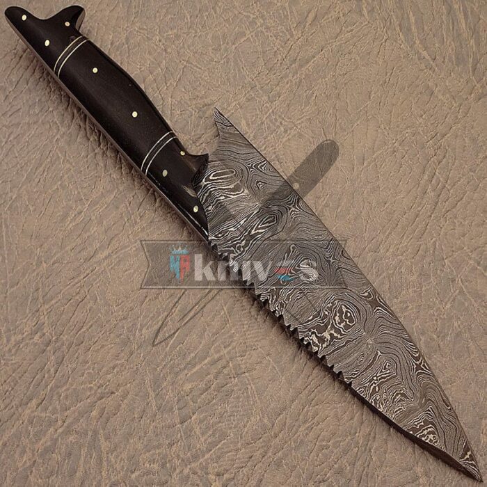 Custom Handmade Chef Kitchen Knife With Buffalo Horn Handle