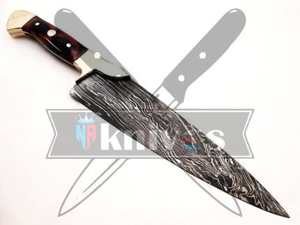 Custom Handmade Chef Kitchen Knife With Fiber Glass Resin Handle