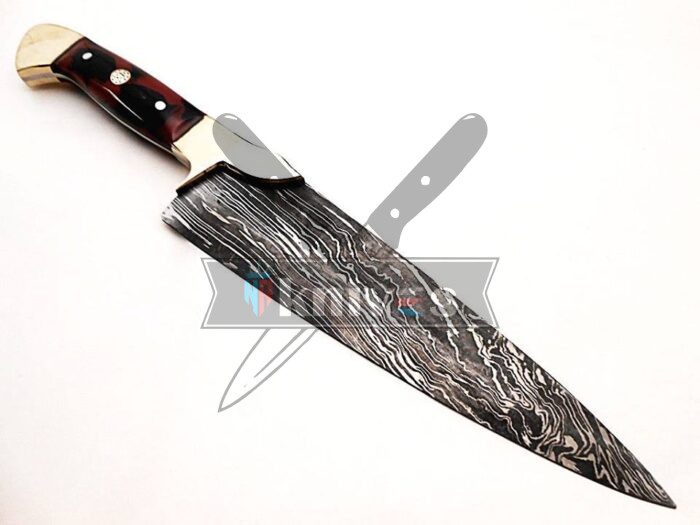 Custom Handmade Chef Kitchen Knife With Fiber Glass Resin Handle