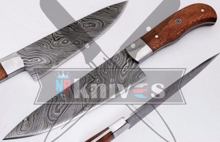 Custom Handmade Chef Kitchen Knife With Maple Wood Handle