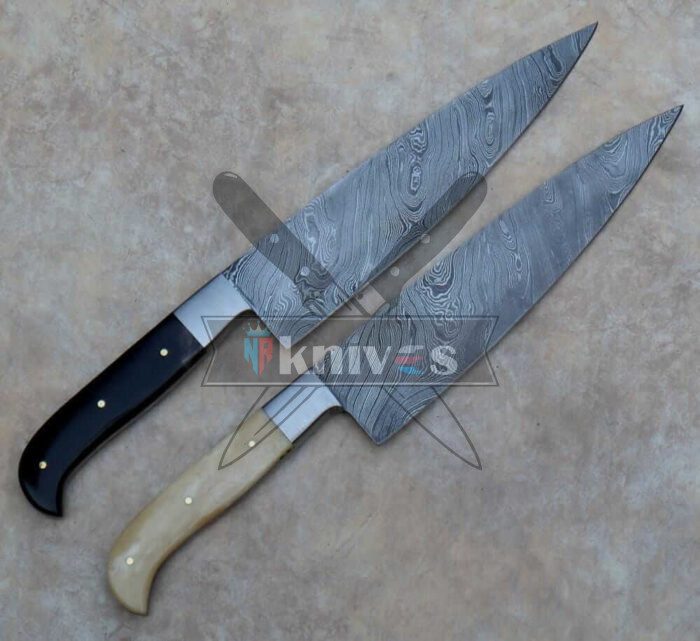 Custom Handmade Chef Kitchen Knives Camel Bone and Buffalo Horn Handle