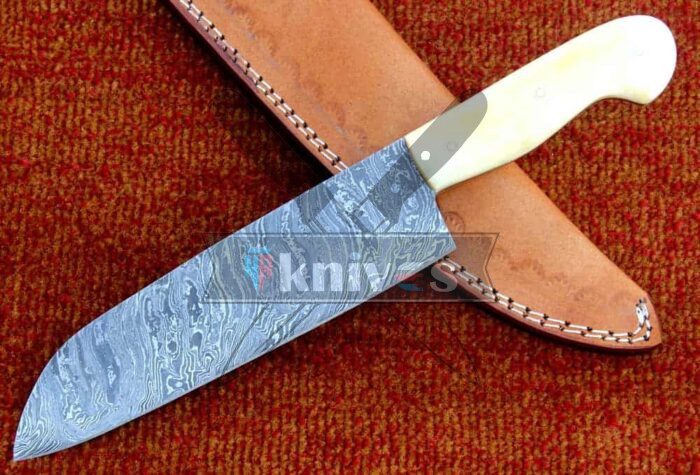 Custom Handmade Chef Knife Camel Bone Handle