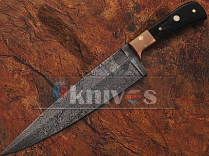 Custom Handmade Chef Knife With Buffalo Horn Handle