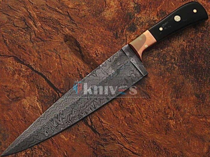 Custom Handmade Chef Knife With Buffalo Horn Handle