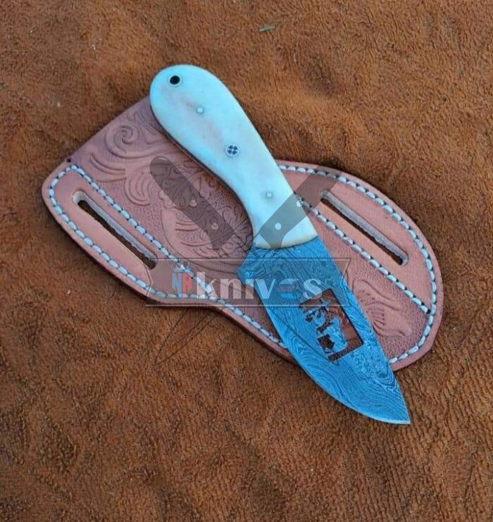 Custom Handmade Cowboy Knife With Camel Bone Handle