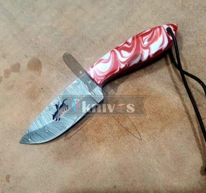 Custom Handmade Cowboy Knife With Rose Color Handle