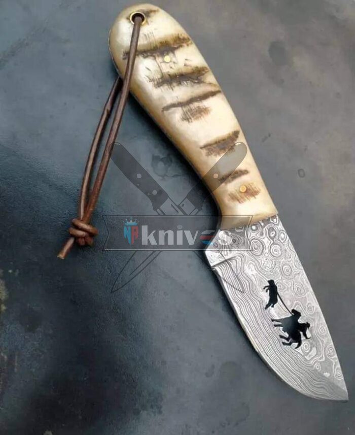 Custom Handmade Cowboy Knife With Sheep Antler Handle