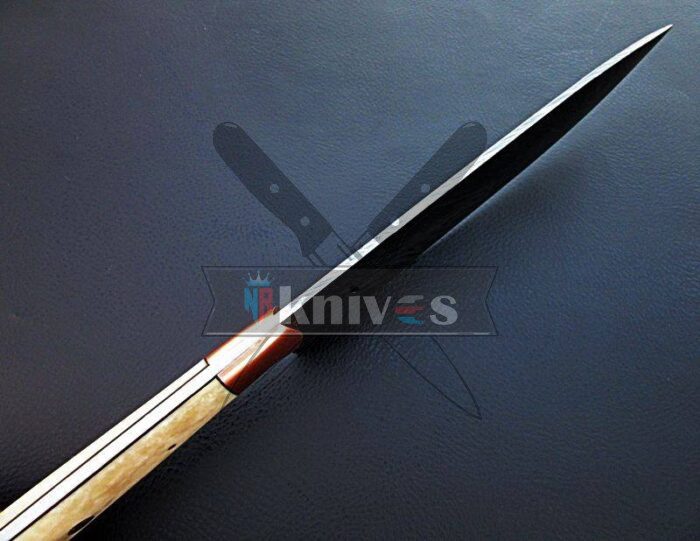 Custom Handmade Damascus Steel Chef Kitchen Knife With Camel Bone Handle