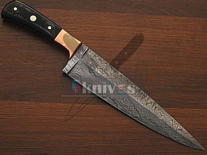 Custom Handmade Kitchen Chef Knife With Buffalo Horn Handle