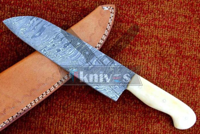 Custom Handmade Kitchen Knife Camel Bone Handle