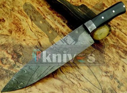 Custom Handmade Kitchen Knife With Black Micarta Handle