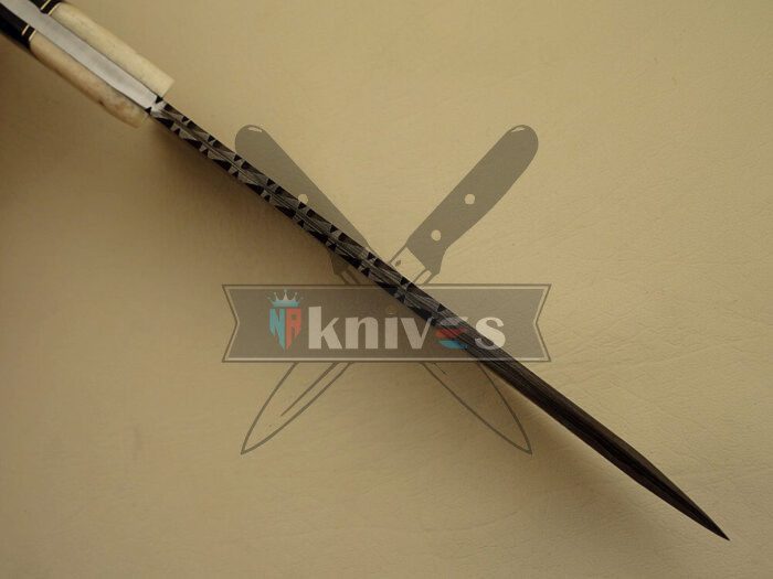 Custom Handmade Kitchen Knife With Corain and Camel Bone Handle