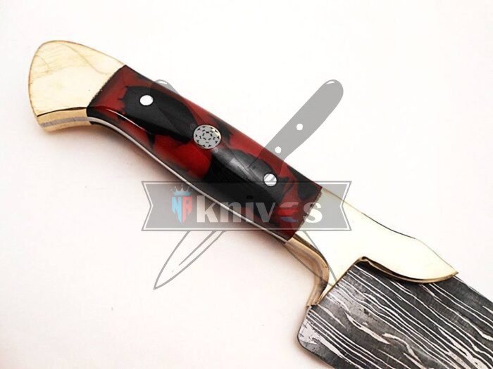 Custom Handmade Kitchen Knife With Fiber Glass Resin Handle