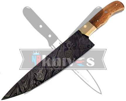 Custom Handmade Kitchen Knife With Maple Wood Handle