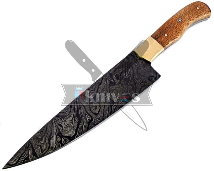 Custom Handmade Kitchen Knife With Maple Wood Handle