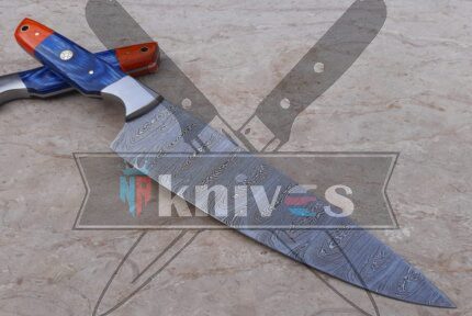 Custom Handmade Kitchen Knife With Pakka Wood Handle