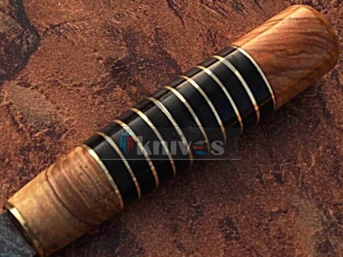 Custom Handmade Santoku Kitchen Knife Buffalo Horn Spacer Handle