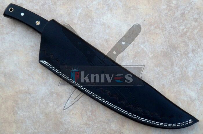 Custom Kitchen Knife With Buffalo Horn Handle