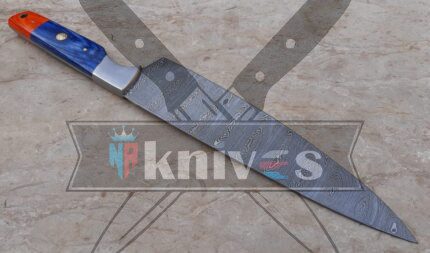 Custom Kitchen Knife With Pakka Wood Handle