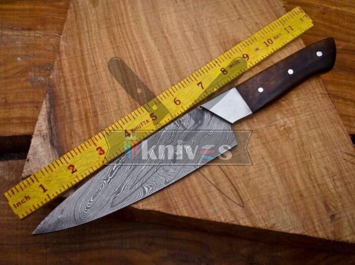 Custom Kitchen Knife With Rose Wood Handle