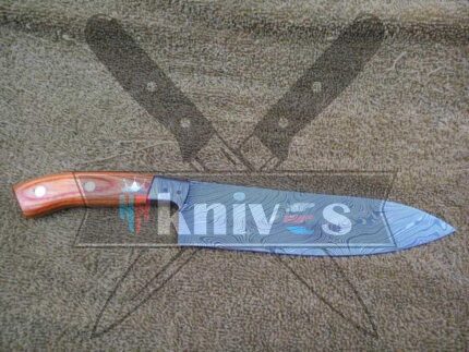 Custom Western Style Chef Kitchen Knife With Cheeka Wood Handle