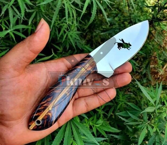 D2 Steel Cowboy Knife With Brown and Black Resin Handle