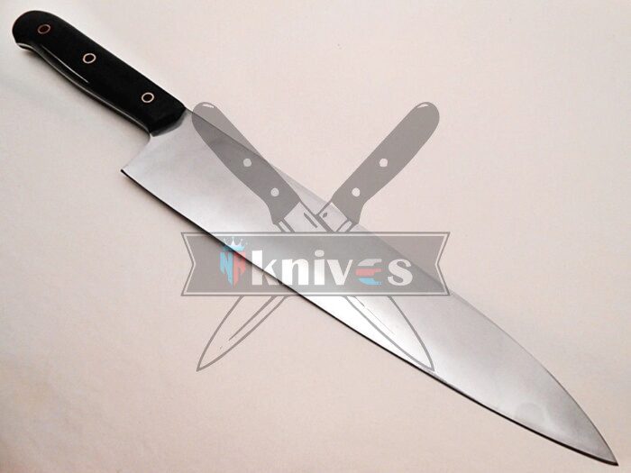 D2 Steel Kitchen Knife With Black Fiber Glass Resin Handle