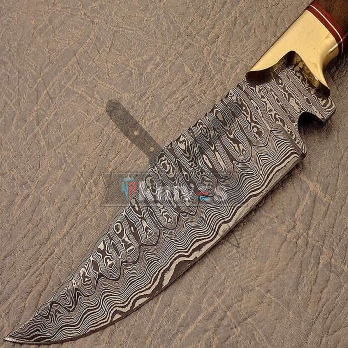 Damascus Steel Blade Chef Kitchen Knife With Rose Wood Handle