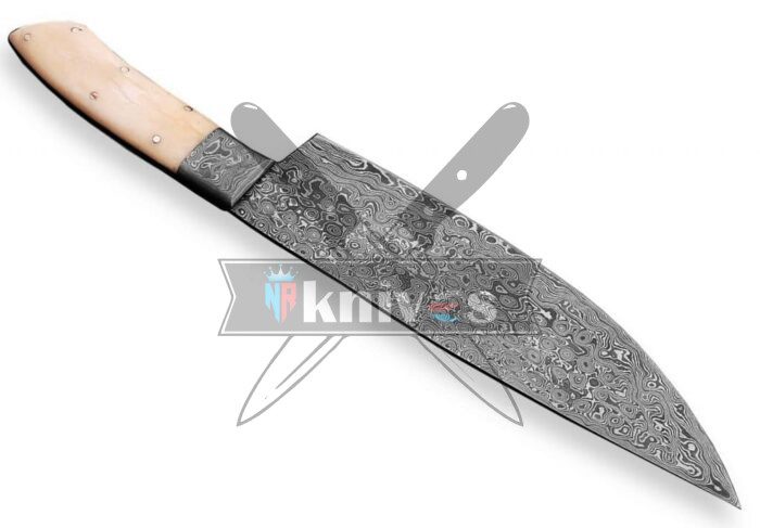 Damascus Steel Blade Chef Knife Camel Bone Handle