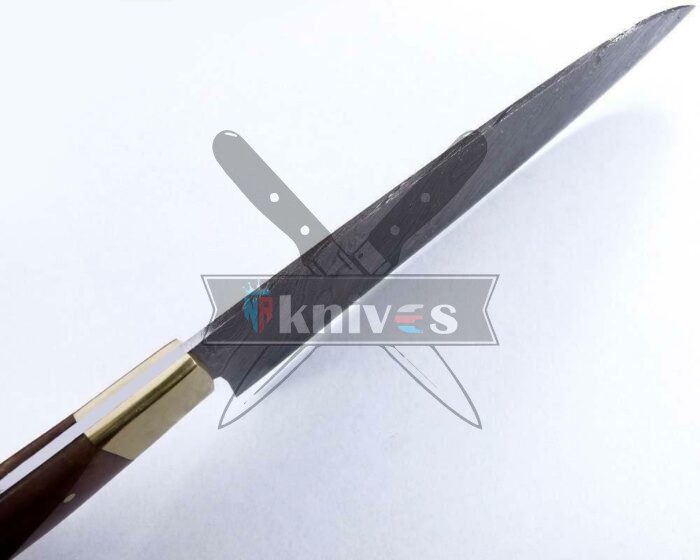 Damascus Steel Chef Kitchen Brown Colored